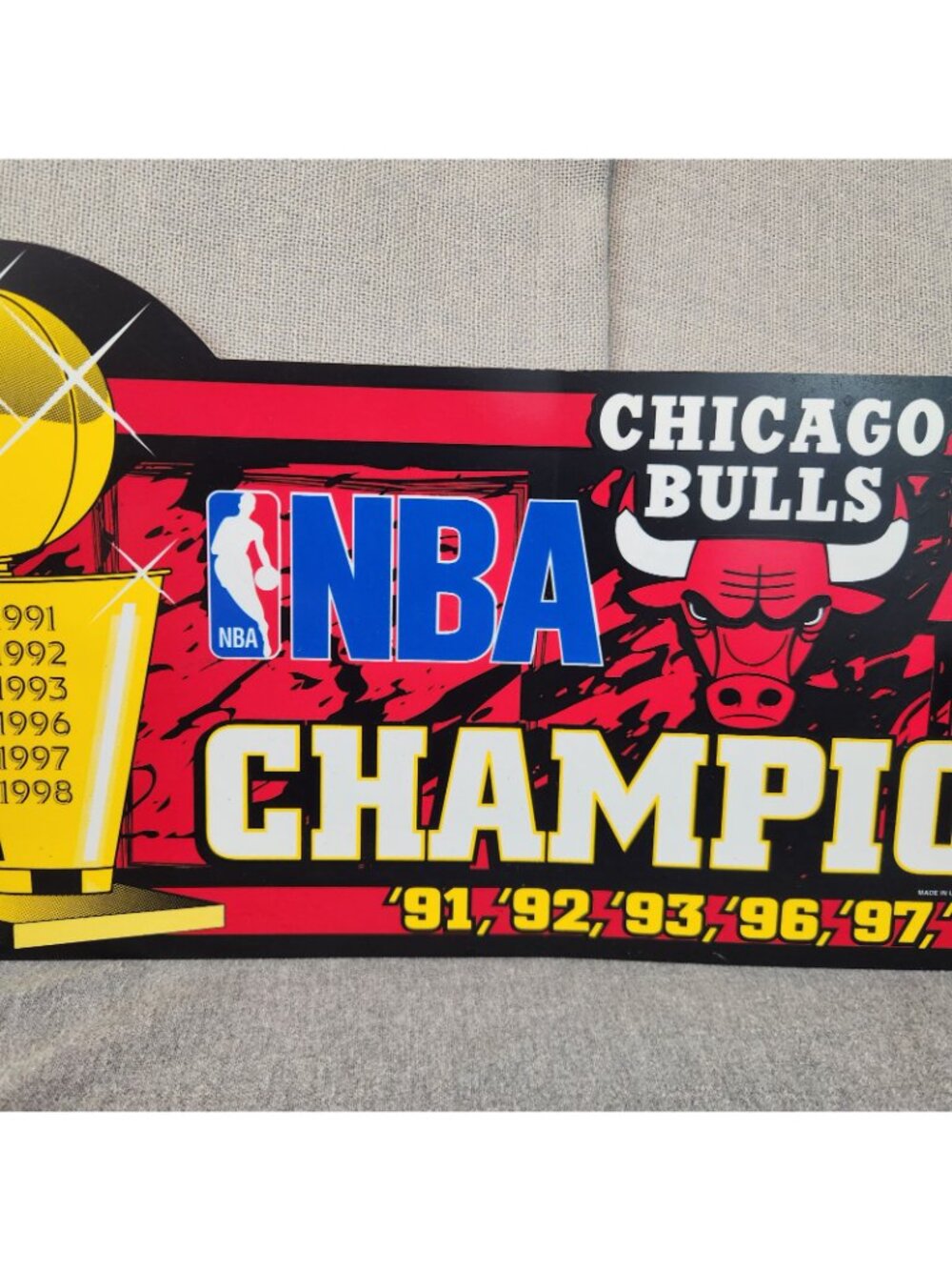 Wincraft Sports Sign NBA Chicago Bulls 6X Champions 1998 USA Basketball NEW - Picture 3 of 6